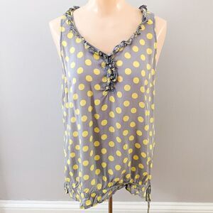 Cato Polka Dot Ruffle Sleeveless Top